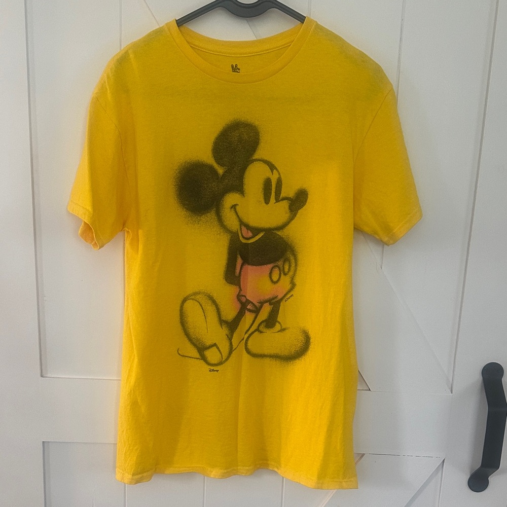 Junk Food Clothing Yellow Mickey Mouse Tee, Size Small
